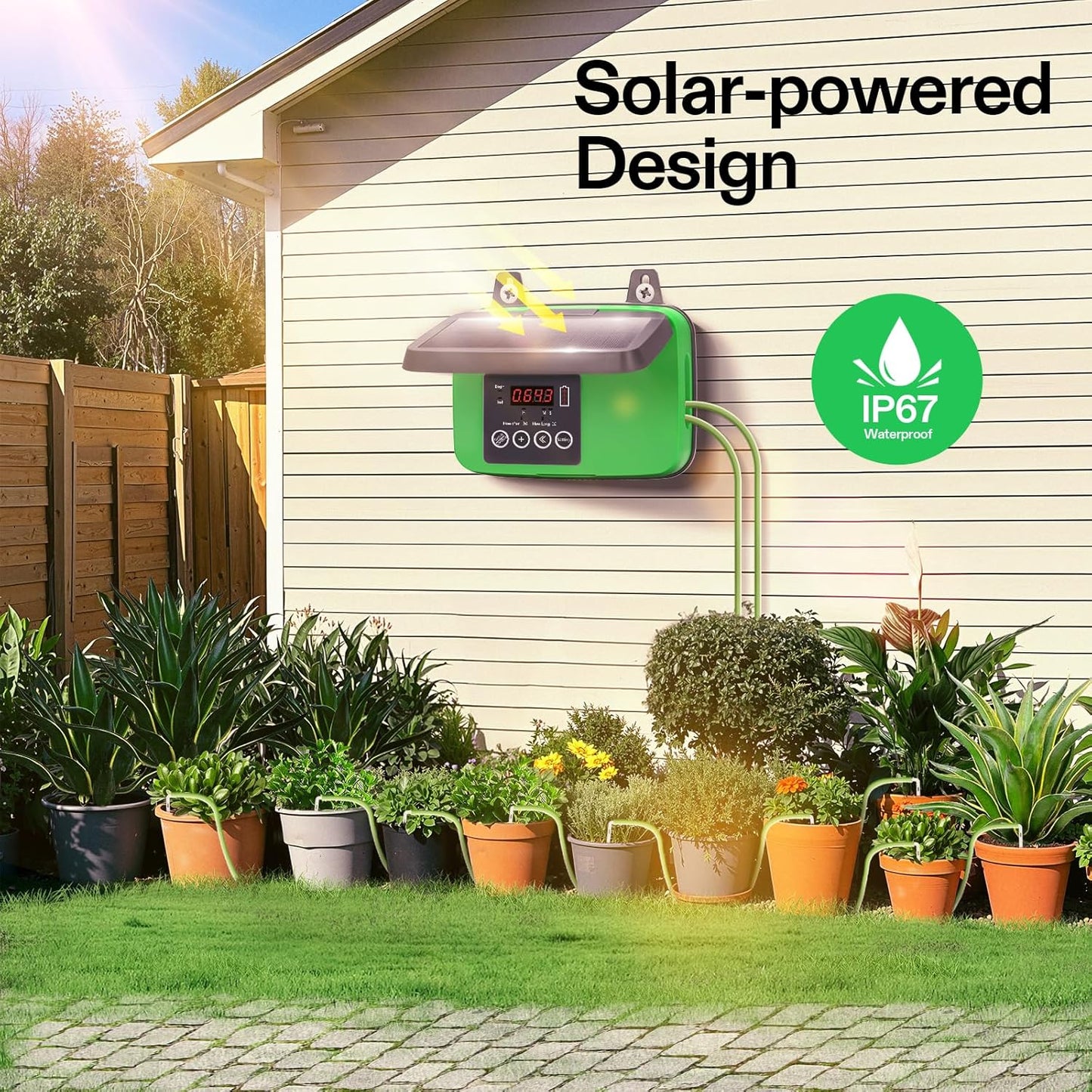 VIVOSUN Solar Automatic Drip Irrigation Kits with Timer, 3W Output, Solar Powered Auto Drip Irrigation System, 15 Pots Garden Plant Watering System, Plant Waterer Indoor Outdoor