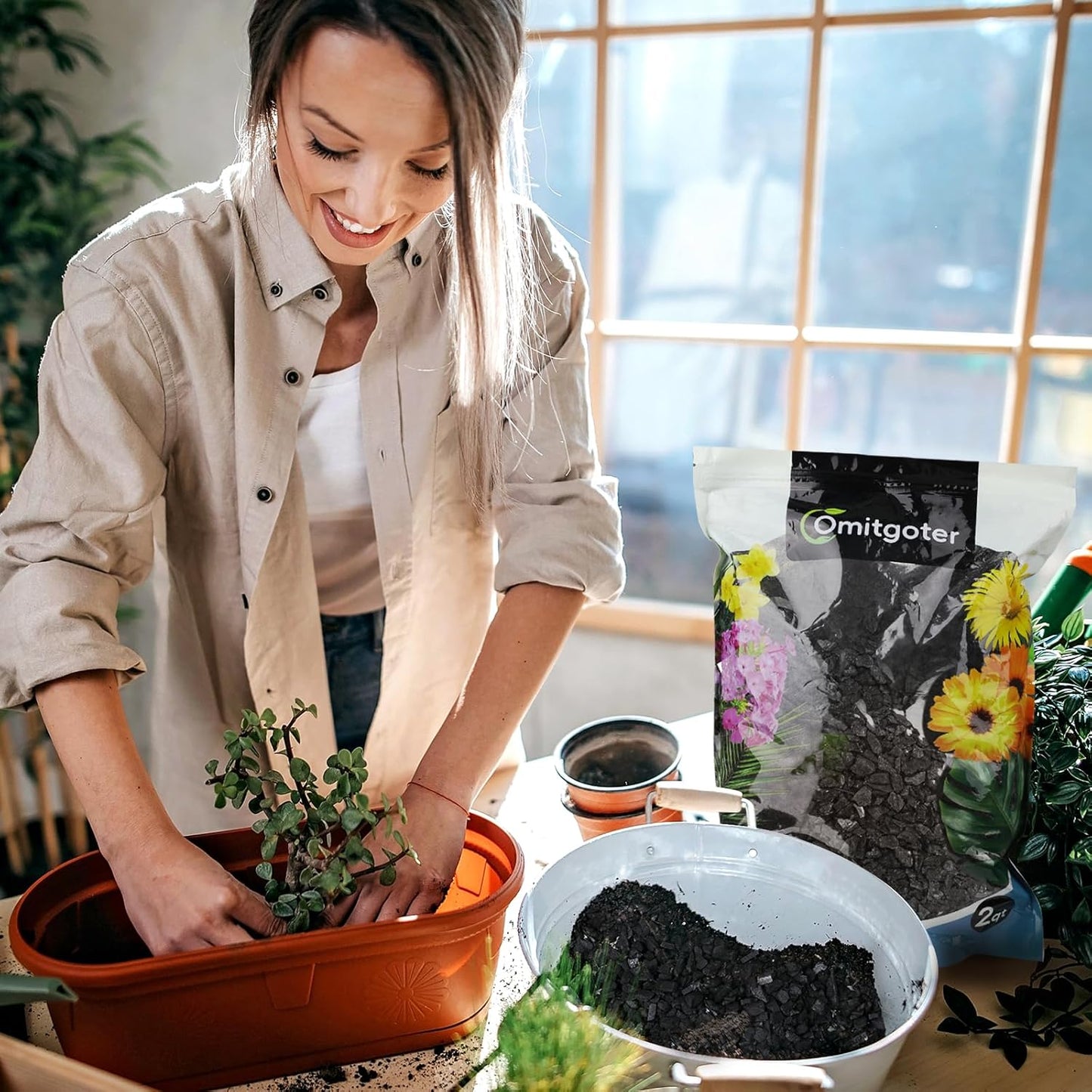 Horticultural Charcoal 2qt for Plants, Actived Charcoal Terrarium Supplies, Suitable for Indoor Plants, Succulent, Orchid, Cactus, Bonsai