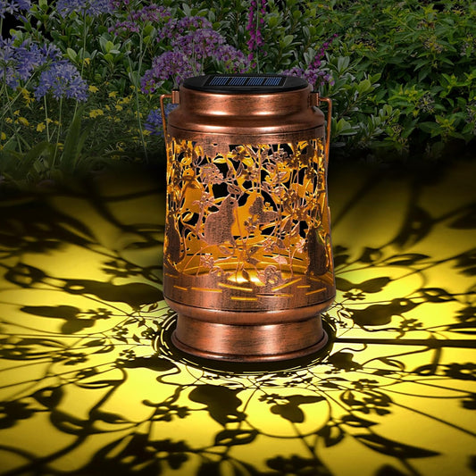 Solar Lanterns Outdoor Waterproof, Cat Garden Decor for Yard Porch Lawn Patio Pathway, Hanging Solar Lights Birthday Gifts for Women Mom Grandma Sister Friend