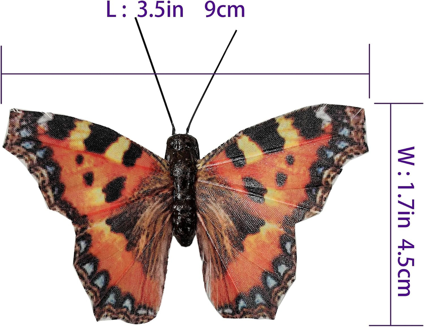 Berfutall-Artificial Feather 3D Butterfly Party Decorations Set of 12 with Wire 6 Color Ornaments for Christmas Tree…