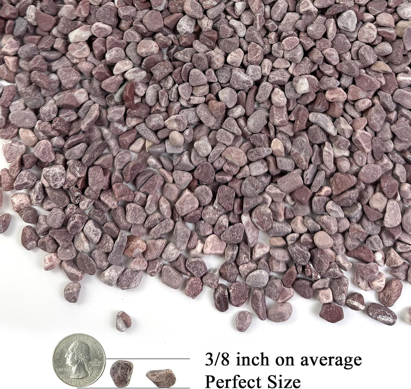 2 lbs Succulent and Cactus Pebbles Gravel, 3/8 Inch Decorative Red River Rocks for Plants Indoor, Vases, Terrarium, Potted Top Dressing and Outdoor Decorative Stones