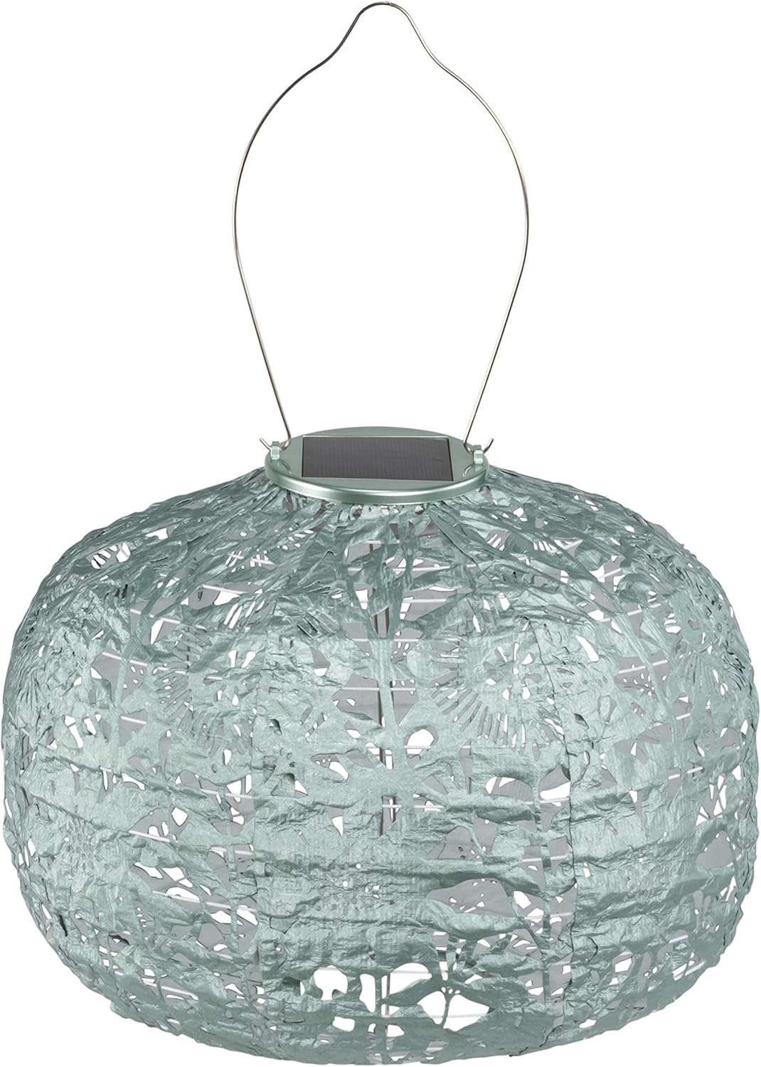 Allsop Soji Stella - Floral Punch - Square Sunflower - 11" Outdoor Solar Lantern - Sage