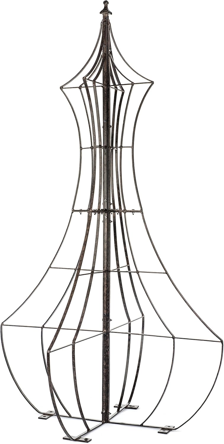 H Potter Garden Trellis for Climbing Plants Wrought Iron Metal Yard Art for Patio Deck or Garden