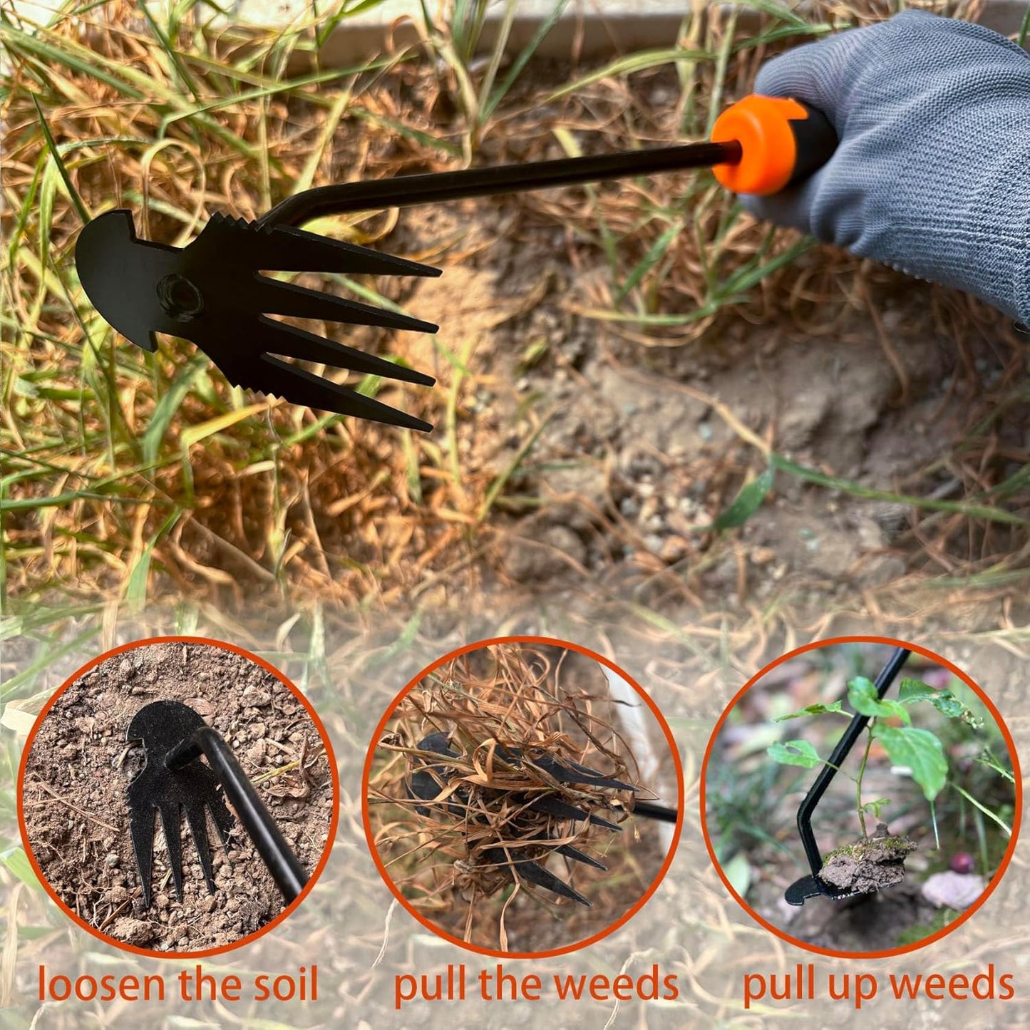 Weed Puller Tool, 2025 New Portable Weeder Tool, Weeding Tool with Stainless Steel, Garden Tools for Plant & Weeding, Crack Weeder Tool, Weed Remover Tool for Farm & Backyard