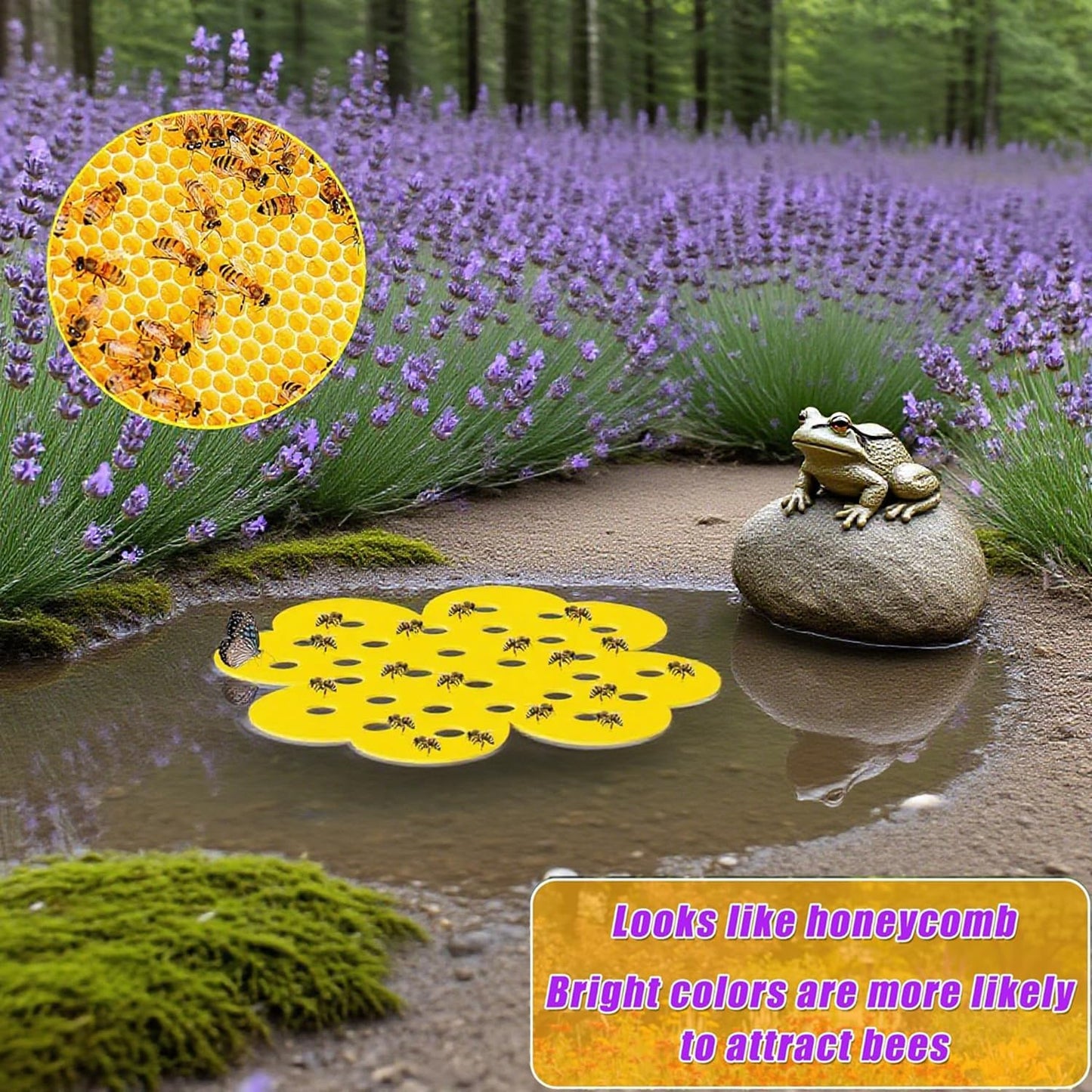 4 Pack Floating Bee Watering Station for Garden, Butterfly Feeder Bee Waterer Wildlife Baths Pollinator, Outdoor Pool & Garden Decor(Colorful Flower)