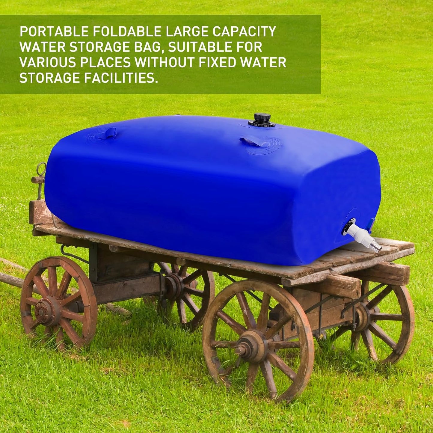 1000L/264gal Foldable Water Bladder Storage Container - Large Capacity Soft Water Bag for Drought Resistance, Fire Prevention, and Emergency Water