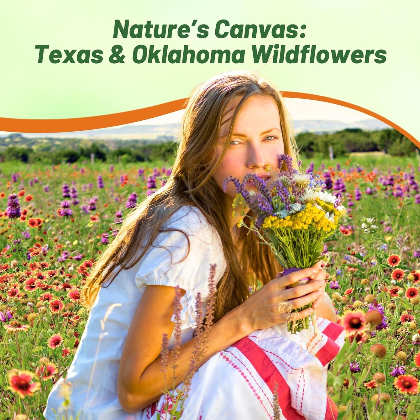 Outsidepride Texas & Oklahoma Wildflower Seed Mix - 5 lbs. Drought-Tolerant, Blend of Annual & Perennial Flower Seeds for Vibrant, Pollinator-Friendly Gardens, Thrives in Full Sun & Well-Drained Soil