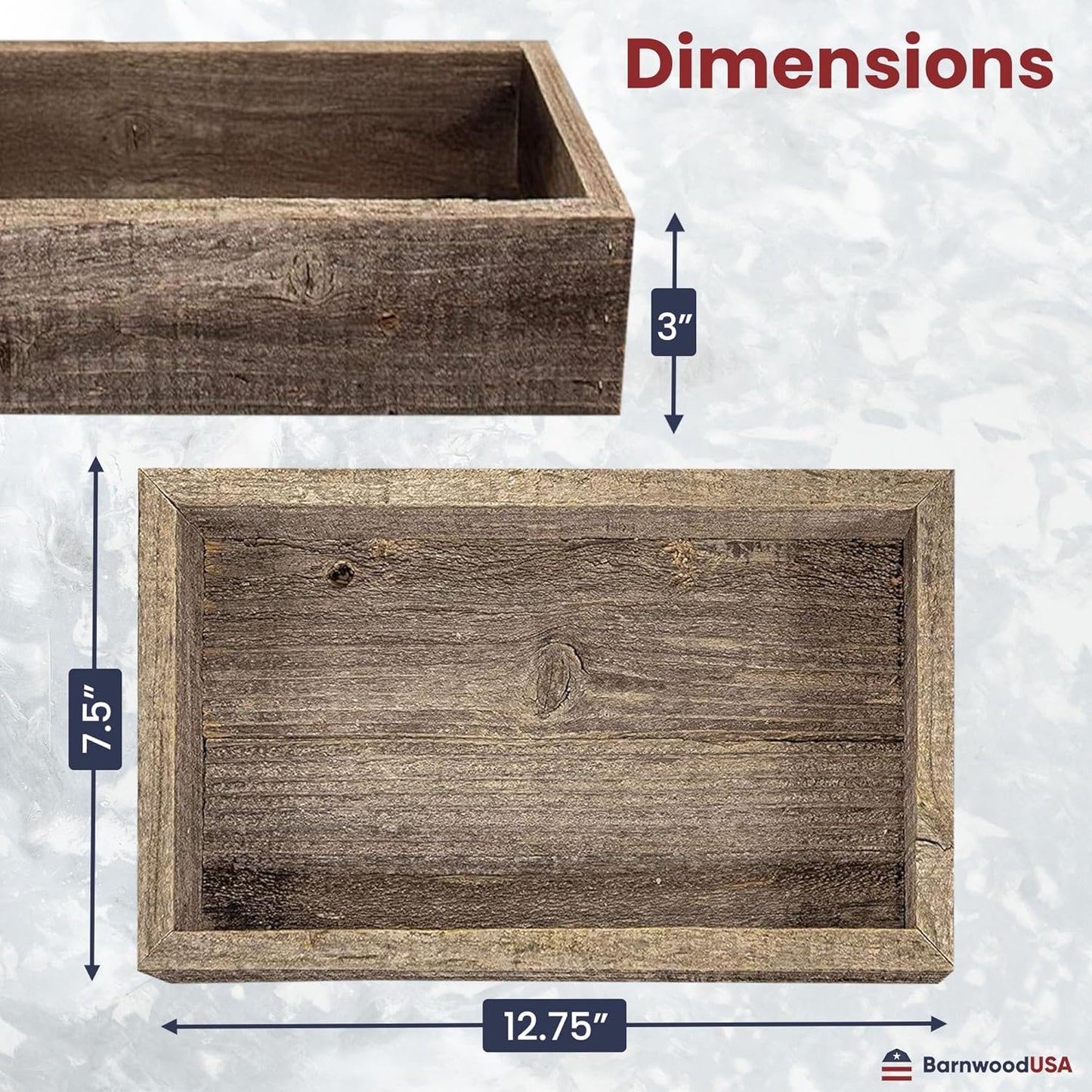 Small Wooden Planter Box – Rustic 2-Pack Wood Window Planter Box Set for Centerpieces & Storage – Durable Wooden Boxes for Decor - Perfect Toilet Basket for Bathroom Organizer