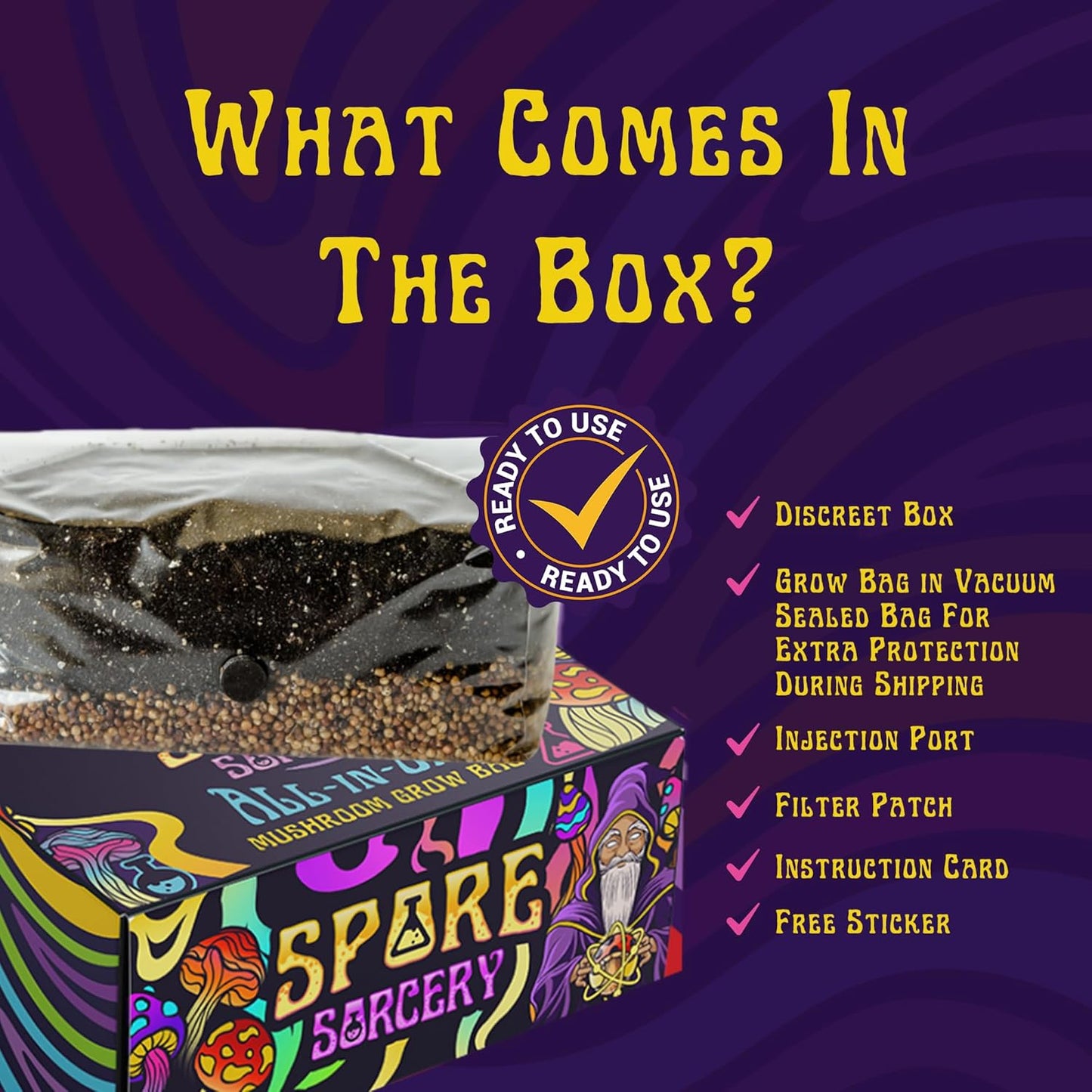 2 LB All-in-One Grow Kit: Up to 32oz of Mushrooms! Nutrient-Enhanced, Injection Port, Just Add Your Own Spores & Grow Like Magic