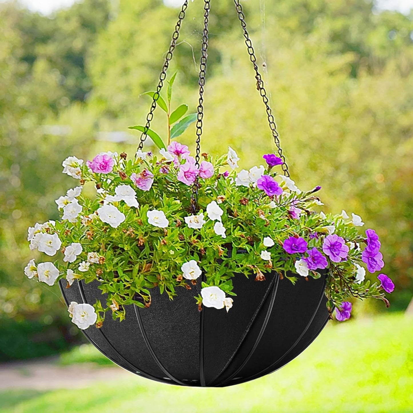 Adnee Fabric Planter Basket Liner-4pcs 12inch Felt Flower Pot Liners-Hanging Plant Basket Fiber Insert for Garden Wall Hanging Planter Flower Vegetables(Round)