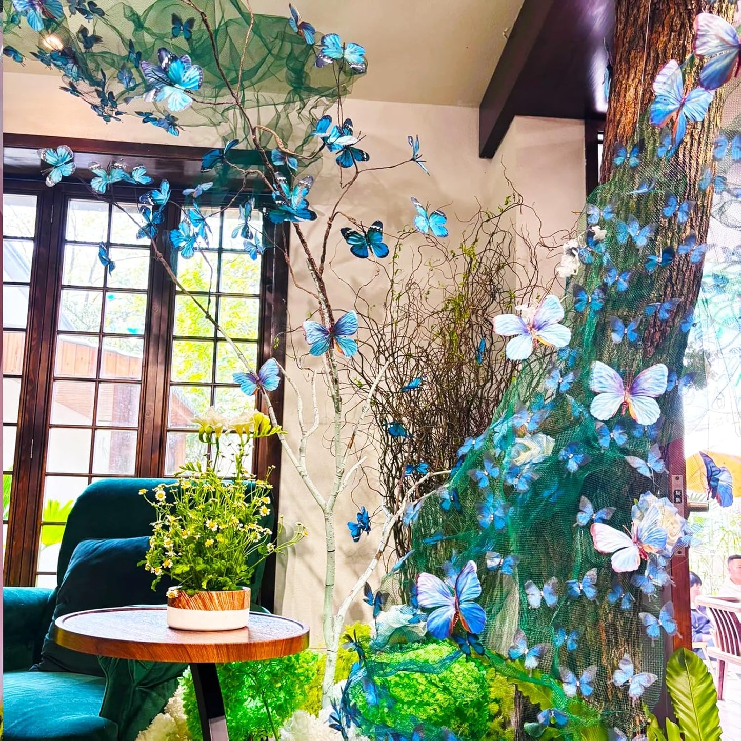 Artificial Butterfly, 3D Artificial Butterfly Clips,Silk Floral Butterflies, Suitable for Home Decoration, Flower Arrangement and Foil The Festive Atmosphere (8 Pcs)