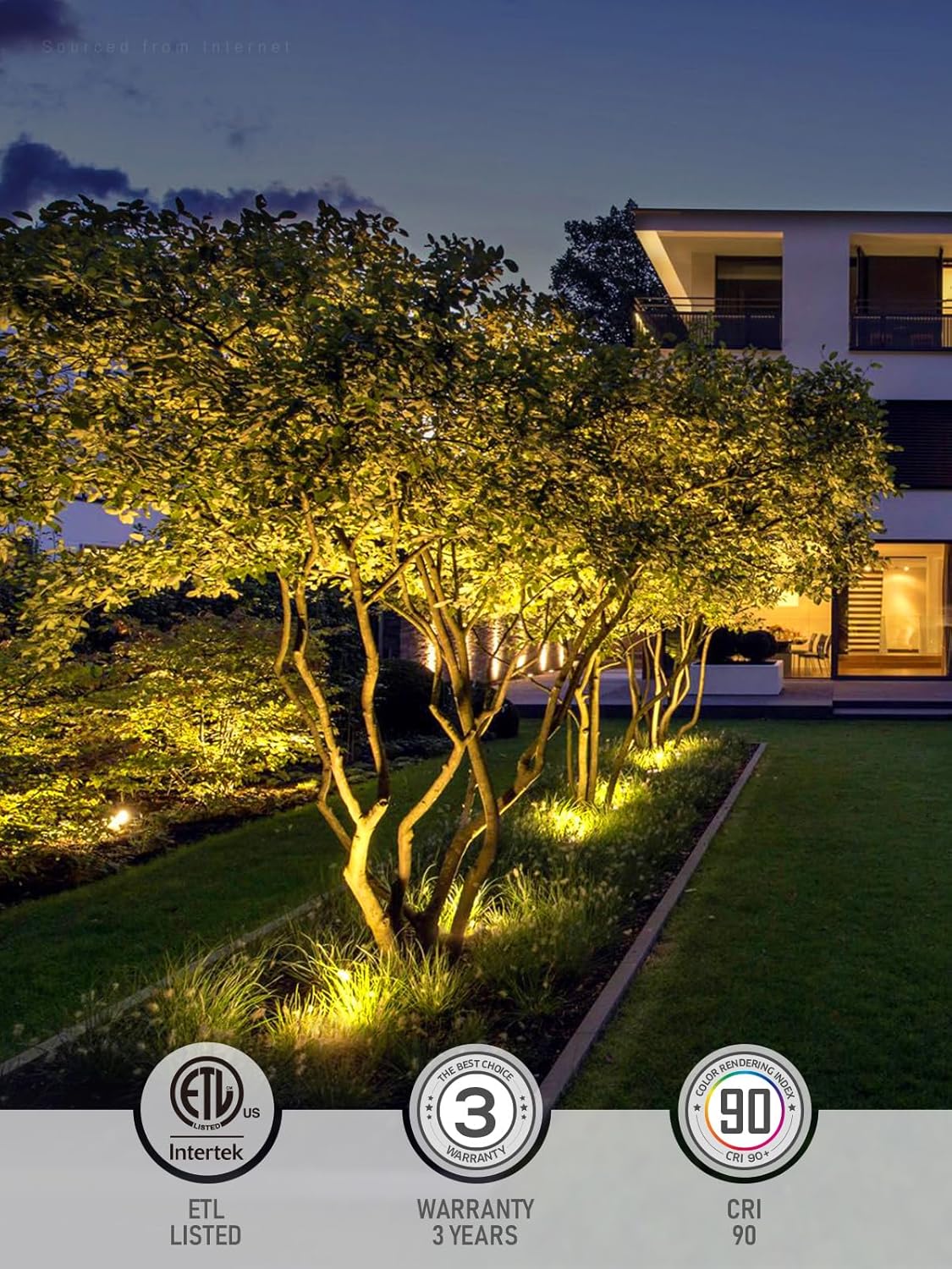 LEONLITE Dia. 4 Inch Well Lights Landscape LED In Ground, Grated Top, 3000K Warm White, 12-24V AC/DC CRI90 Low Voltage Garden Landscaping, Black Aluminum Housing, Pack of 6