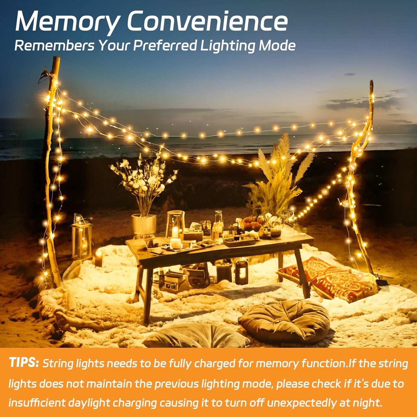 Solar Fairy Lights Outdoor Waterproof,39.4ft 120LED Solar String Lights for Outside 8 Modes 2 Packs for Patio Backyard Garden Deorations Warm White