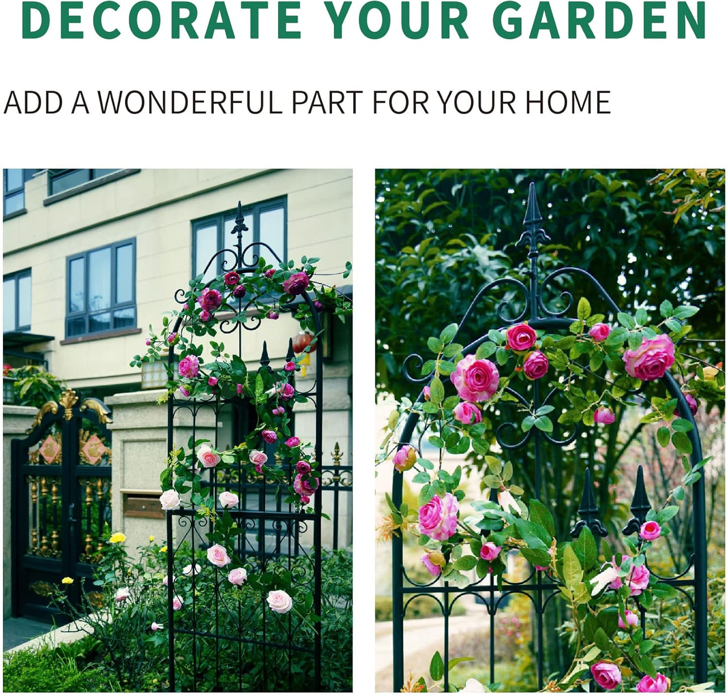 Garden Trellises 86” x 21.7” for Climbing Plants 7.2FT Metal Iron Wire Vine Flower Trellis Perfect for Supporting Climbing Plants Outdoor, Roses, Vines, Flowers, and Vegetables