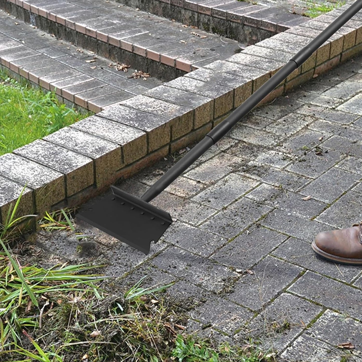 Garden Shovel, Floor Scraper, Ice Scraper, 59 Inch Adjustable Heavy Duty Snow Scraper Long Handle, Garden Flat Shovel for Lawn Edging Weeding Digging Snow Removal and Ice Scraping