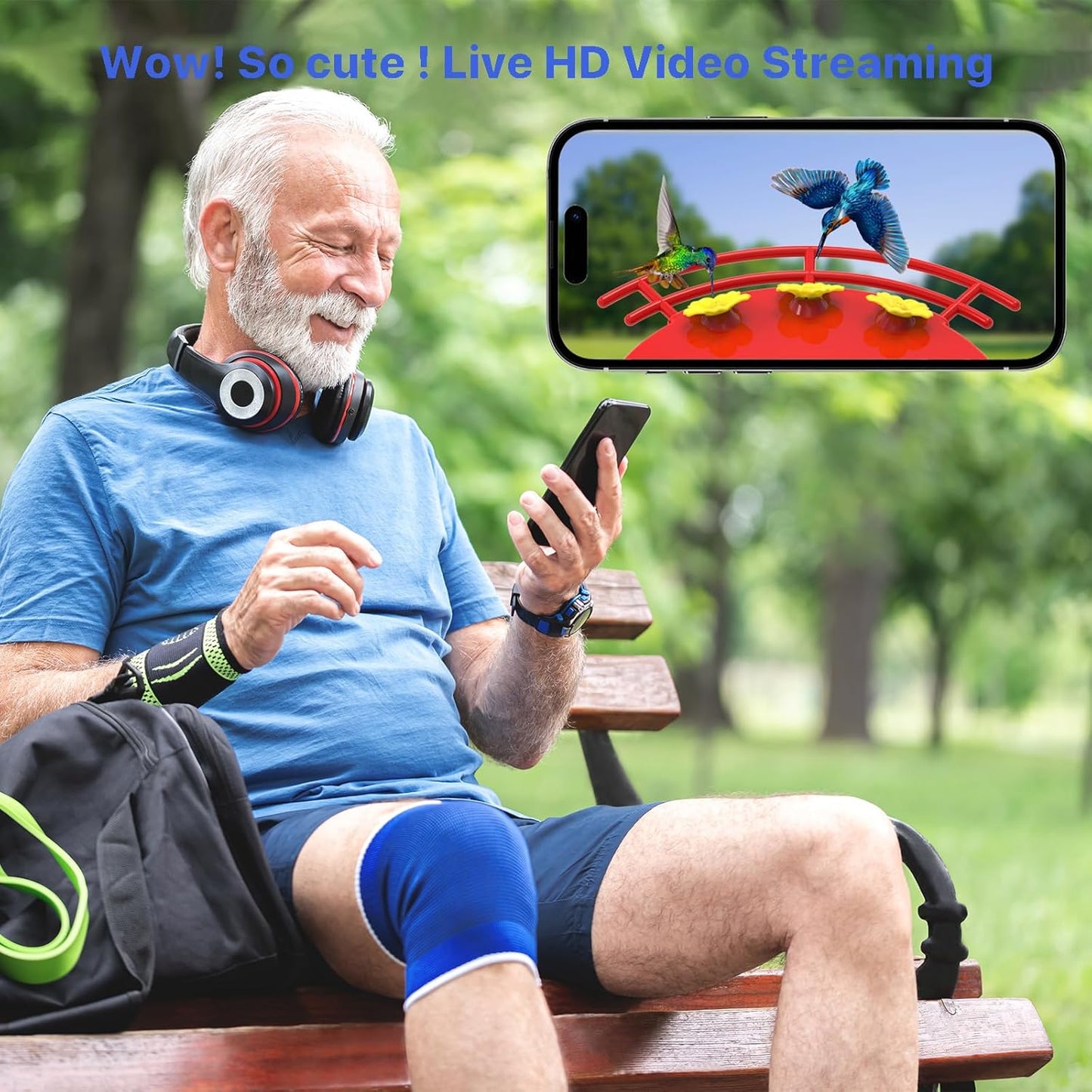 Hummingbird Feeder with Camera for Outdoor - 2K QHD Video, Instant Notifications & AI Bird Species, Ant Moat, Bee Proof, Motion Detection, 2.4G WiFi, Signal Booster, Gift for Bird Lovers (Red)