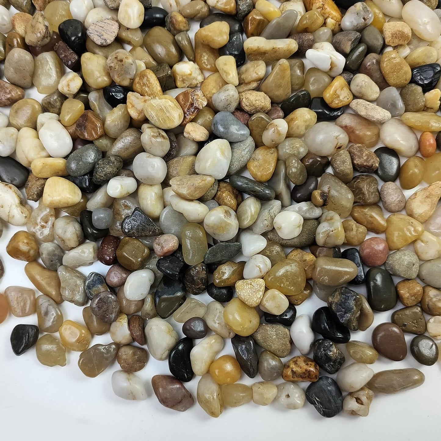 2 Pounds Pebbles for Plants, 3/8 Inch Polished Pea Gravel. Decorative Stones River Rocks for Succulent Soil Cover, Cactus, Aquarium, Vase and Outdoor Garden Landscaping