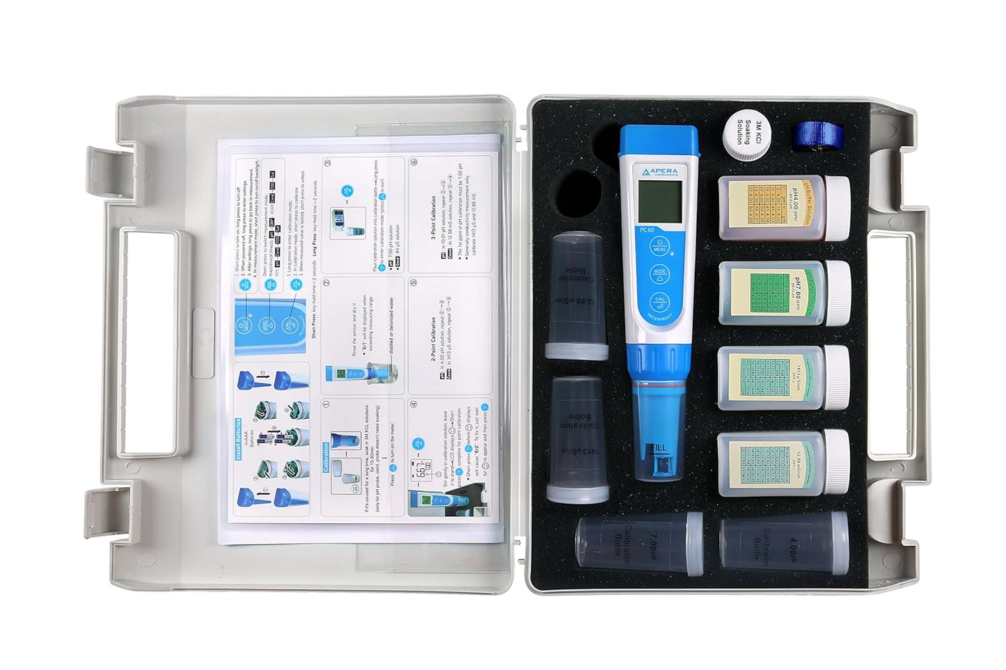 Apera InstrumentsAPERA Instruments AI316 Premium Series PC60 5-in-1 Waterproof pH/EC (Conductivity) & AI209 Value Series PH20 Waterproof pH Tester Kit