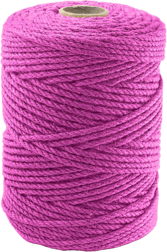 4mm x 400 Feet Pink Jute Rope, Twine for Gardening Tomato Climbing Plant Tie Floristry Crafts Gift Wrapping Packing Decor