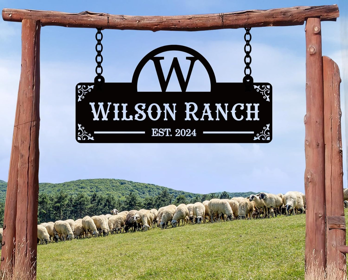 Custom Metal Family Name Farmhouse Sign, Last Name Sign for Farm, Ranch or Farm Signs Indoor Outdoor Personalized, Farmhouse Signs Wall Decor, Farmer Sign.