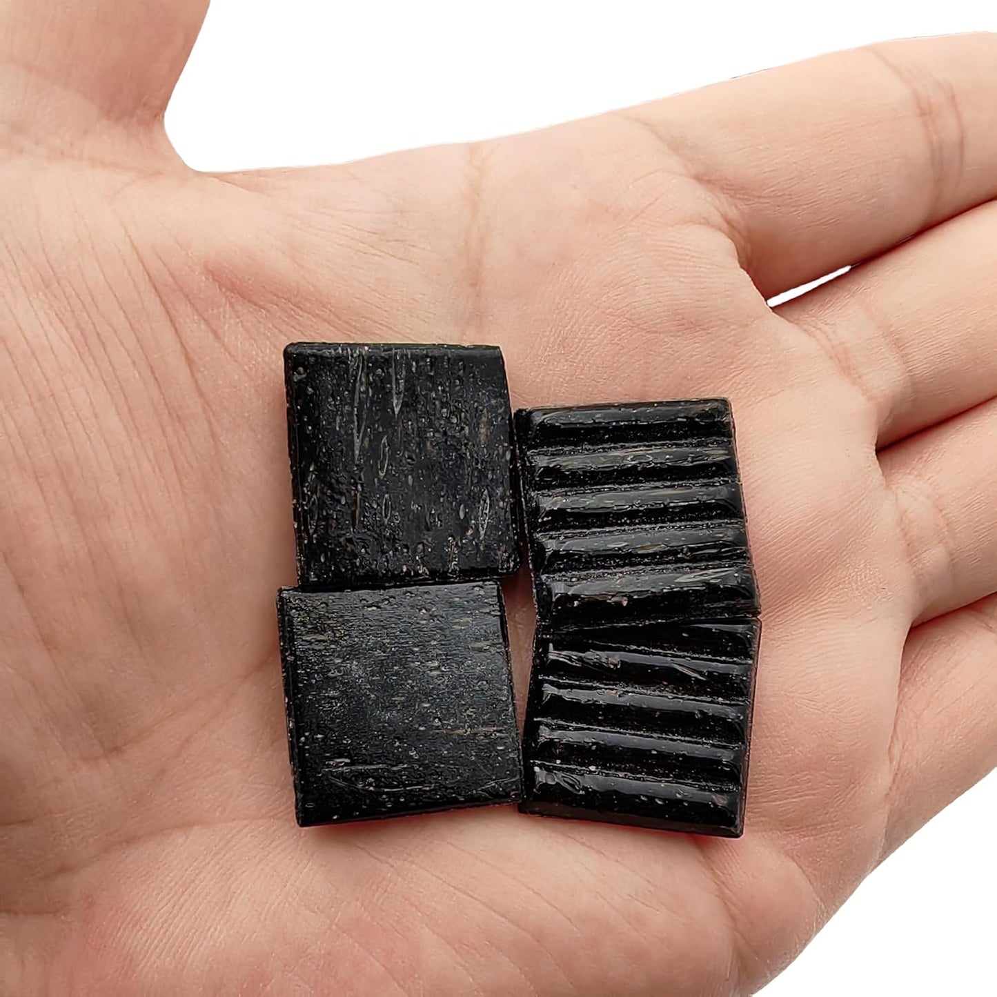 3/4 inch Quartz Glass Mosaic Tiles for Crafts, 1.1 LB, Square Mosaic Pieces for DIY Picture, Home Mosaic Decoration (Black)