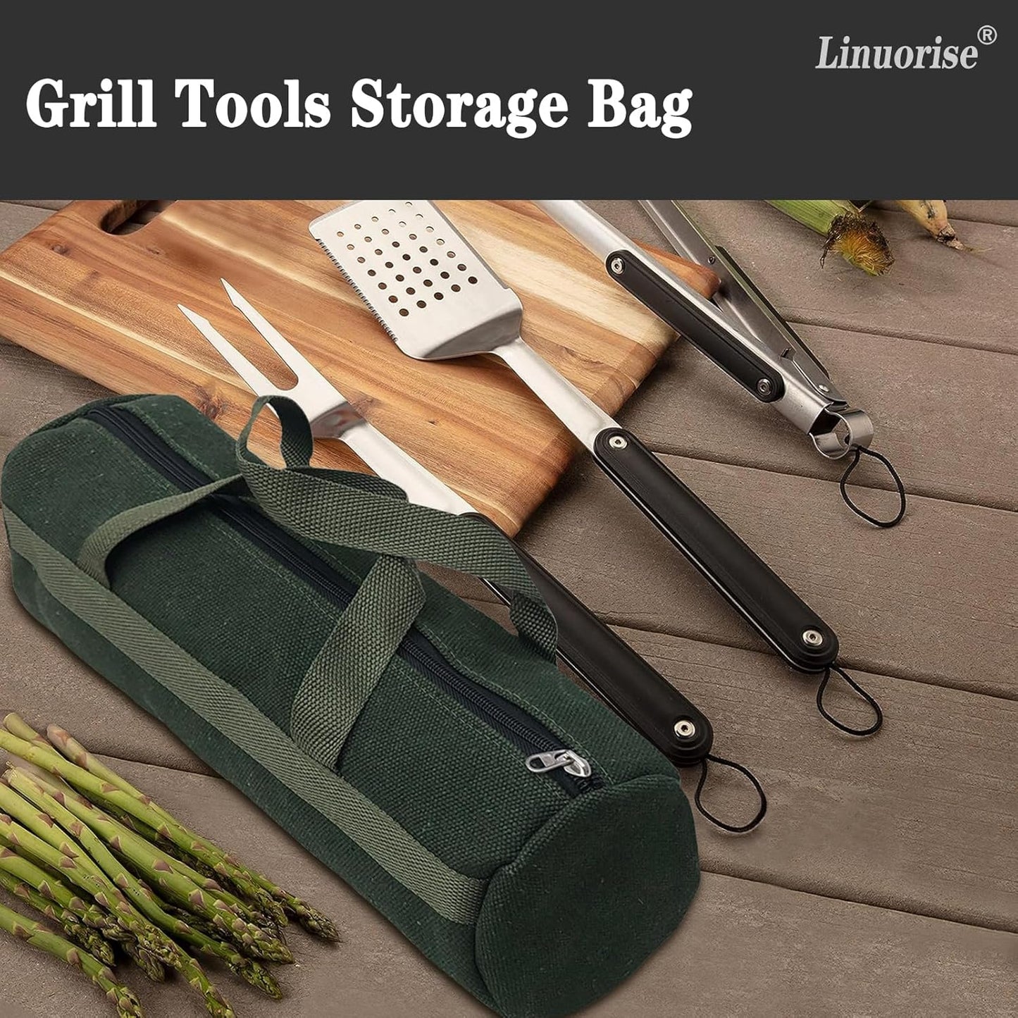 Grill Accessory Storage Bag, Tools Storage for Outdoor Grilling, Extra Thick Grill Tools Storage Bag, Suitable for Grill Utensil Storage, BBQ Tool Storage. Storage Container for Grill