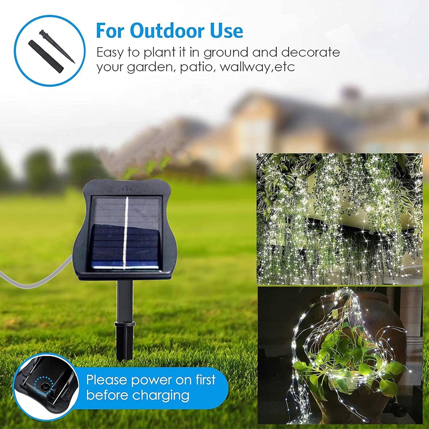 Solar Garden Lights Outdoor, Solar Watering Can Lights Garden Decor Gifts for Grandma Mom, Waterproof Hanging Lantern with String Lights Yard Decoration (Cool White-No Can)