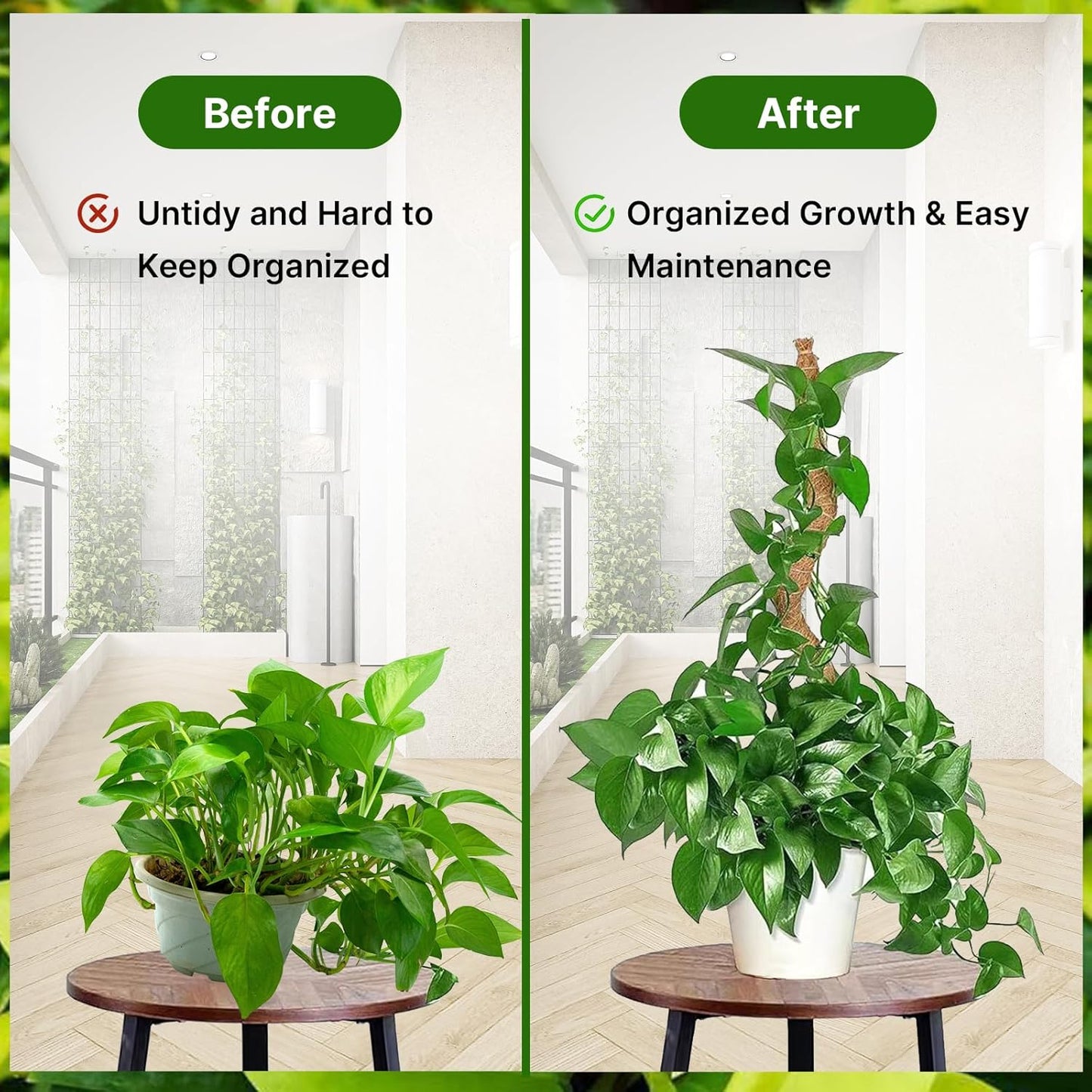 48 Inch Bendable Moss Pole for Plants Monstera, Coir Plant Pole Stick, Support Stake for Climbing Plants Indoor, Pothos, Philodendron, Moss Pole kit, Plant Support Stake for Plants Indoor