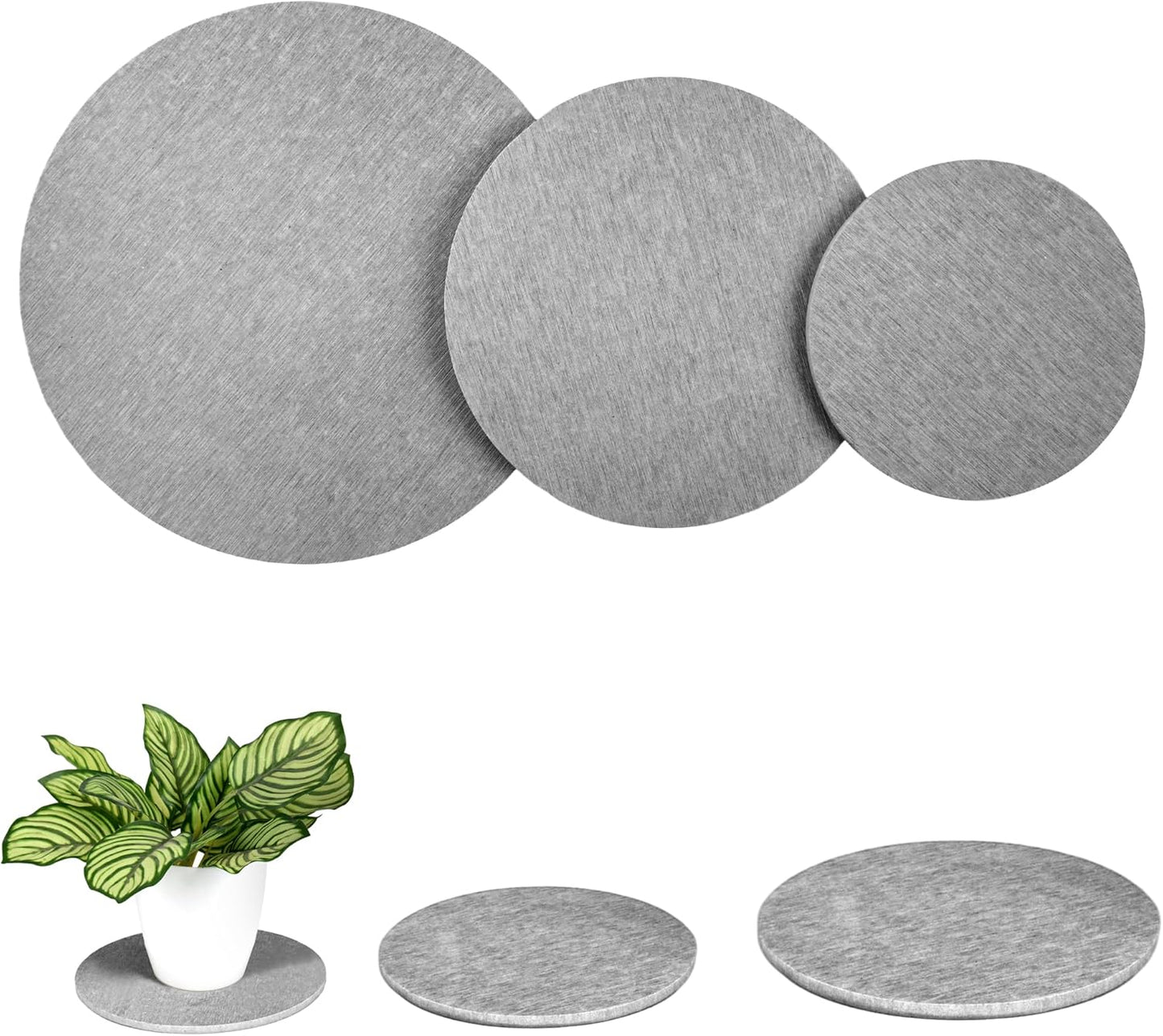 2 PCS Plant Saucer Flower Pot Saucers, Absorbent and Quick-Drying Plant Coasters, Diatomaceous Earth Round Plant Drip Trays for Keeping Counter and Floors Dry and Clean, Gray (10-inch)