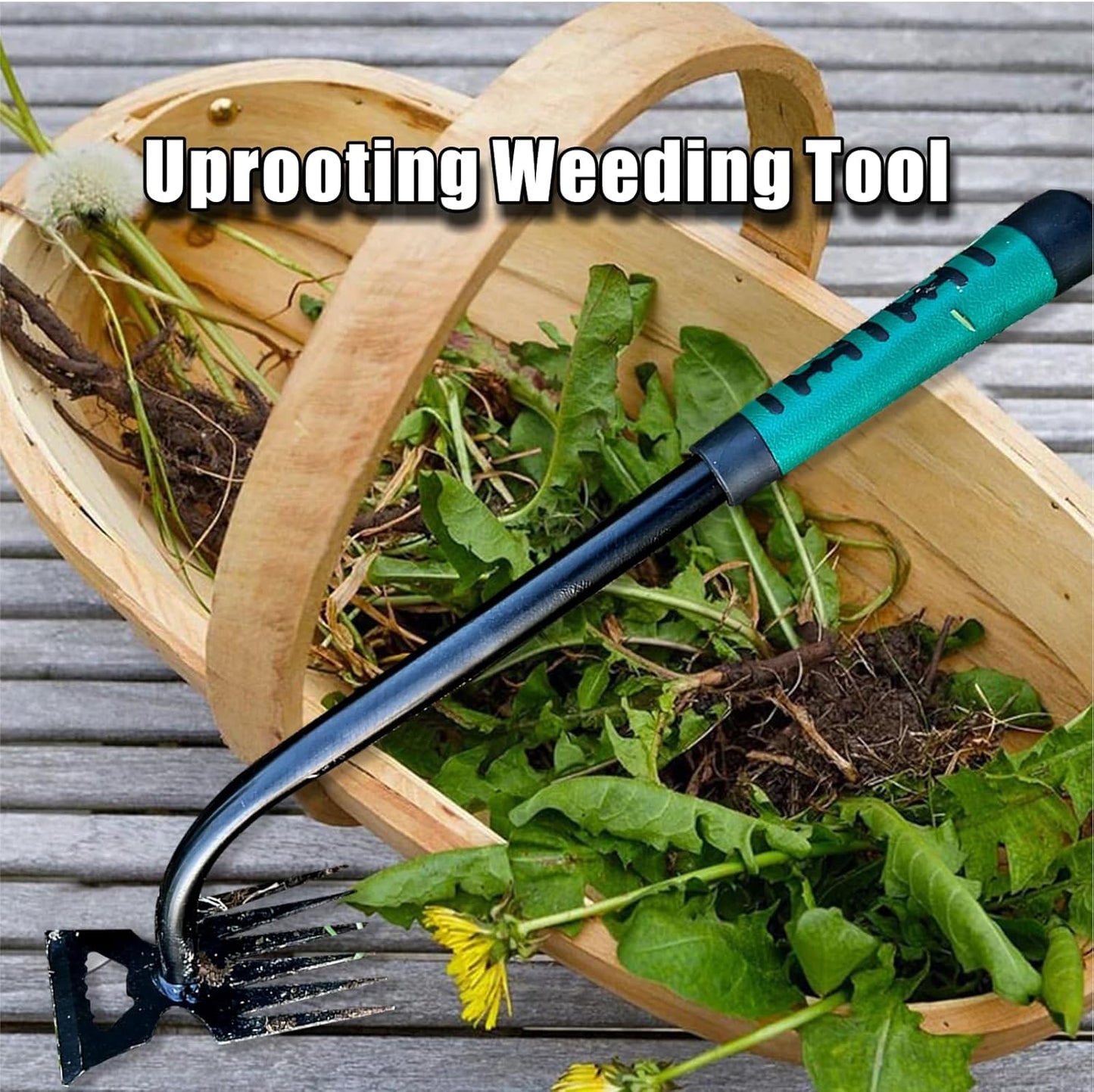 Weed Puller Tool-2Pcs Gardening Hand Weeder Tools, 2025 New Weeding Artifact Uprooting Weeding Tool, Manganese Steel Weed Removal TooL, 6 Teethes Dual Purpose Manual Weed Pulling Tool for Yard Gardenl