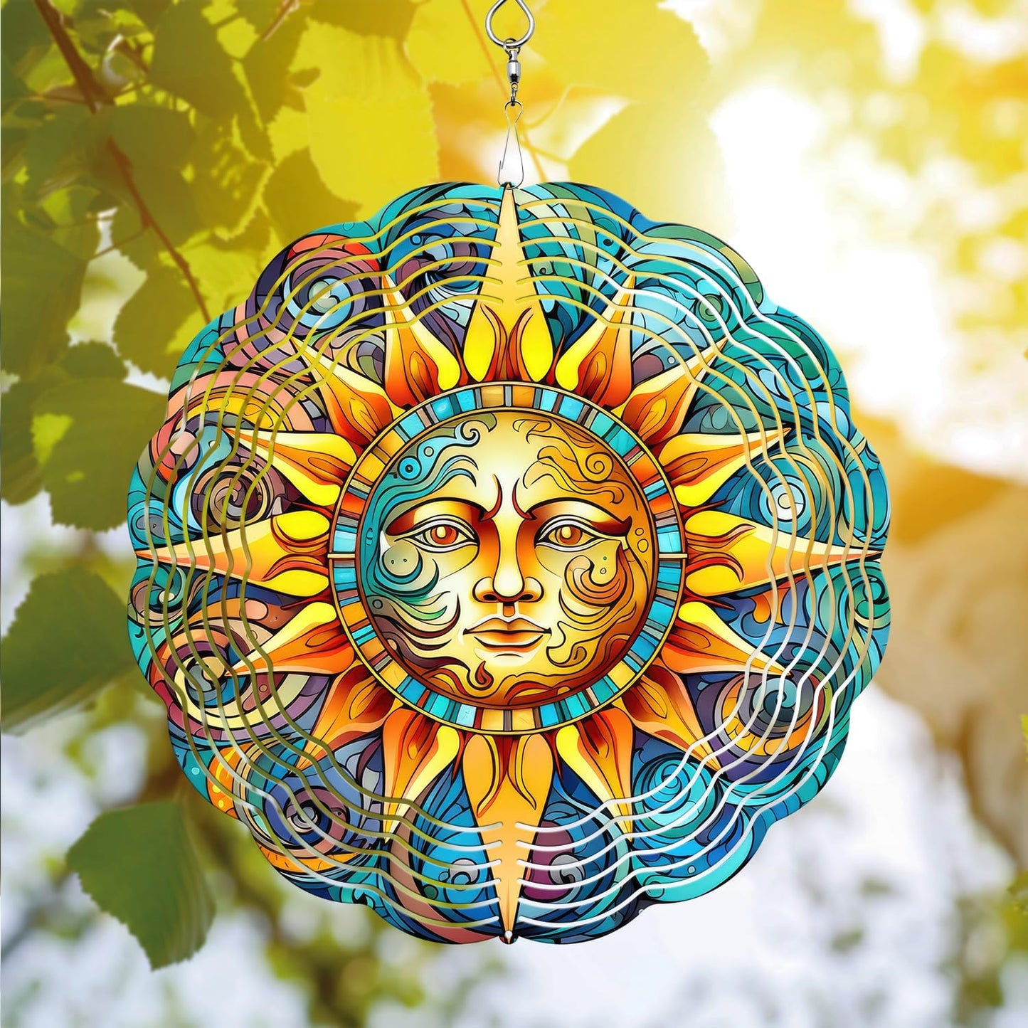 Celestial Sun Wind Spinner - Unique 3D Hanging Wind Spinner for Yard and Garden