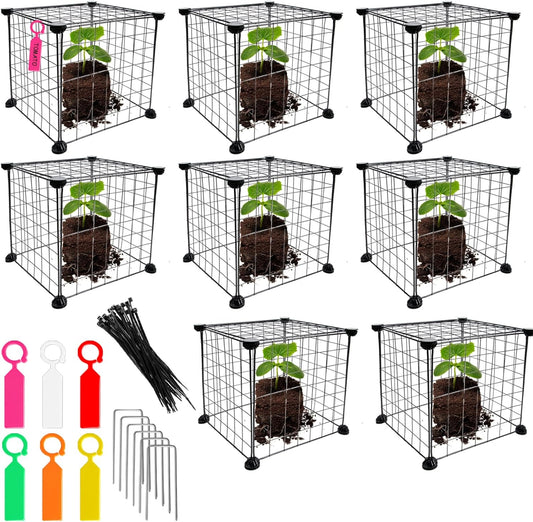 8 Set Wire Plant Covers Plant Protectors from Animals,80 Pcs 12"X12" Chicken Garden Cloches for Plants Metal Meshes for Protect Plants Vegetables