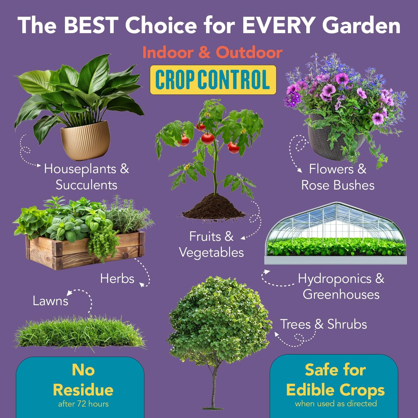 Trifecta Crop Control Insecticidal Soap for Plants | All Natural Fungicide for Plants | Spider Mite Killer Indoor Plants, Food Safe Pesticide, Herbicide, Spider Mites Spray for Plants (32oz - 2 Pack)