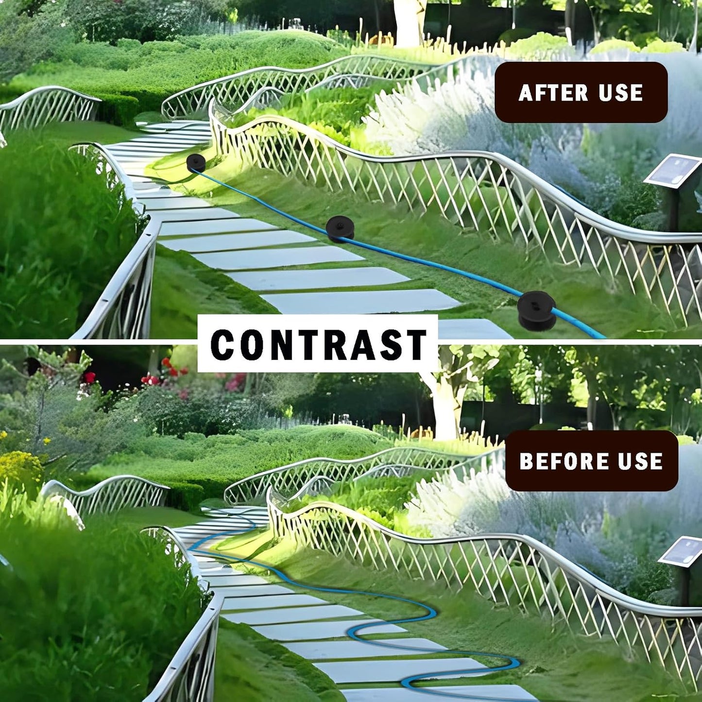 6 PCS Garden Hose Guide Spike,Hose Guide Stake Heavy Duty Pure Metal Hose Roller Guide,Keep Flowering Hose Out of Flower Beds,Rustproof Coated Garden Hose Stake for Yard,Lawn Hose Roller Support