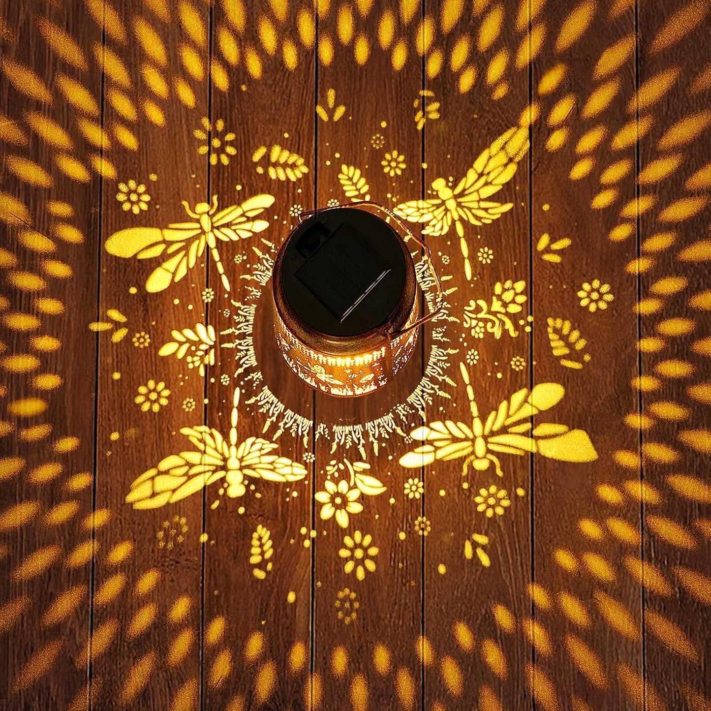 2 Pack Solar Lanterns Outdoor Waterproof Dragonfly Garden Decor, Birthday Gifts for Women Mom Grandma Hanging Solar Lights Metal LED Decoration with Shepherd Hook Outside for Yard Porch Lawn Patio