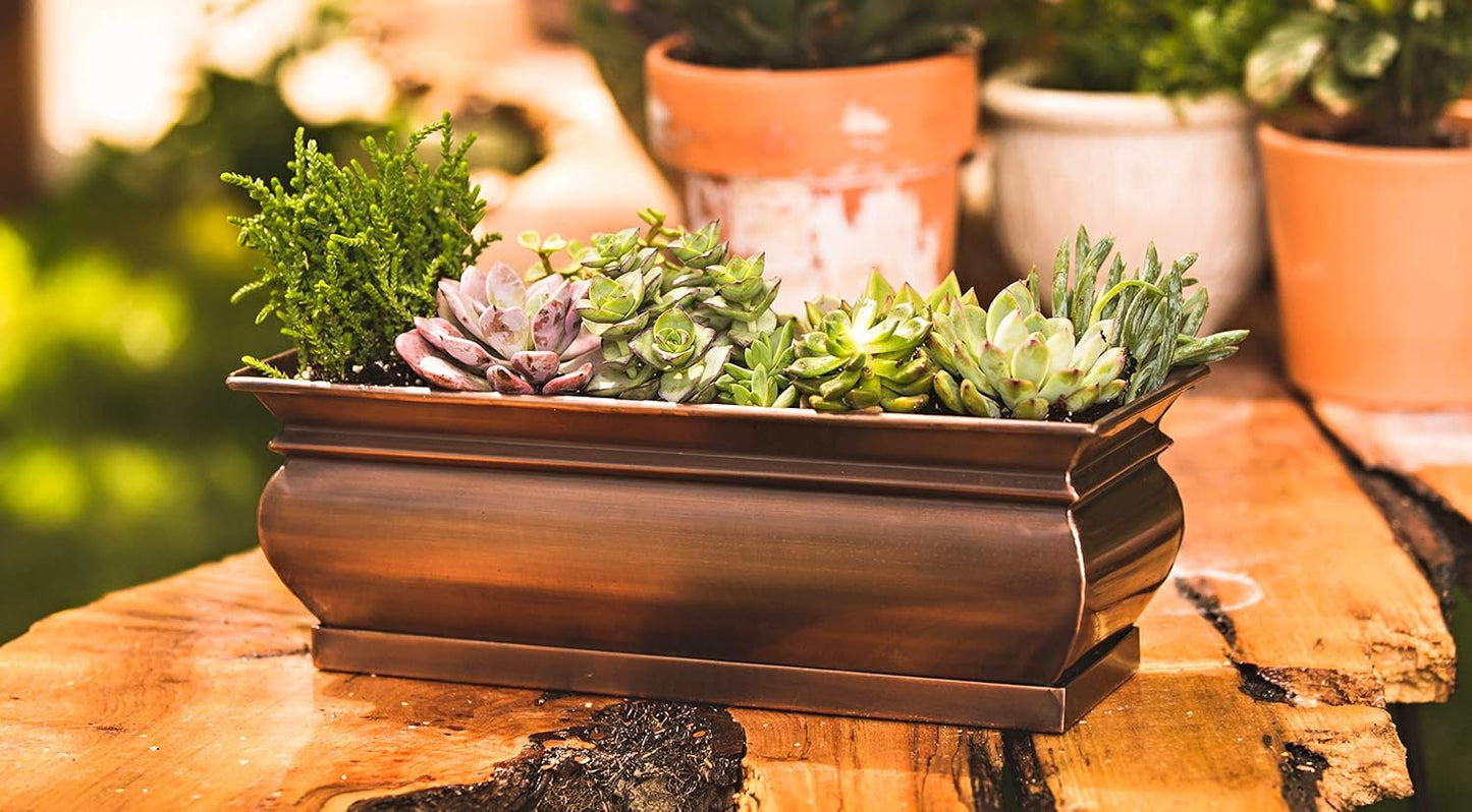 H Potter Herb Planter Pots Succulent Window Box Rectangular Indoor Outdoor Flower Garden Planters Dimensions 16 x 6 x 5.75 Inches