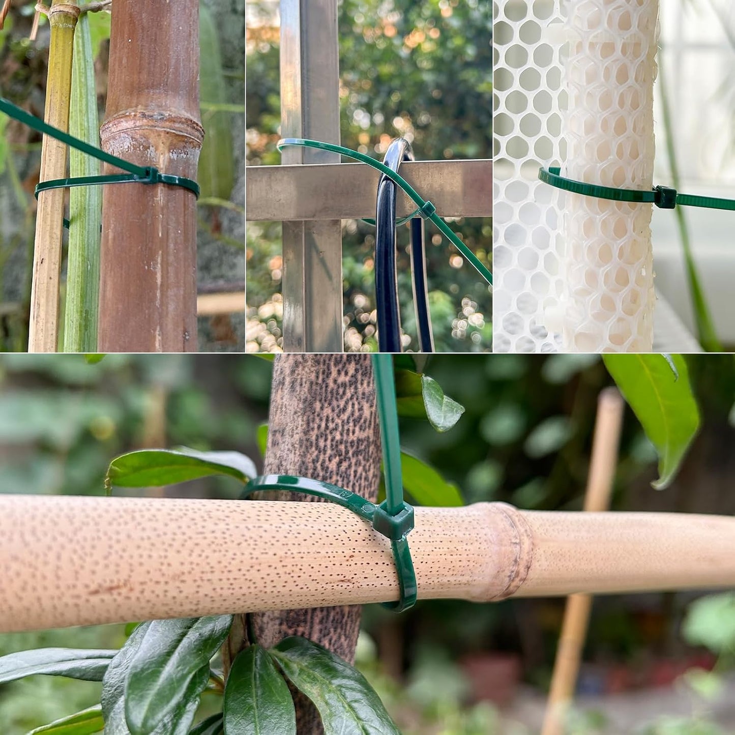 6 inch 3mm Dark Green Nylon Garden Cable Zip Ties Self Locking Cable Ties Twist Ties, Multi-Purpose Cable Tie (200 Pcs) Decoration Tie Wraps for Christmas Tree