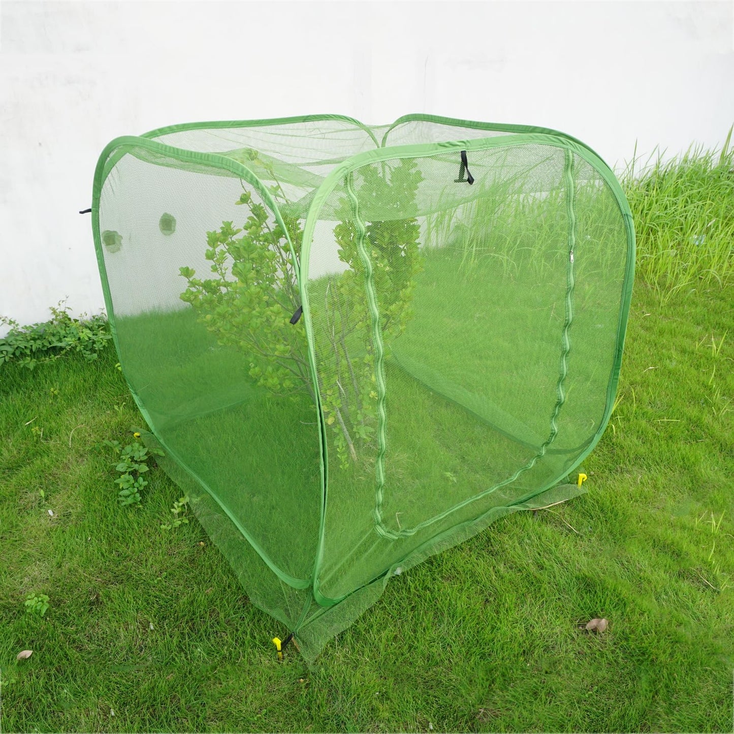 Pop Up Mesh Plant Cover 48’’x48’’x48’’ for Square Raised Garden Bed, Mesh Net Cage Protect from Bird Pest, Insect, Garden Tent for Vegetables, Seedlings Fruits and Herbs