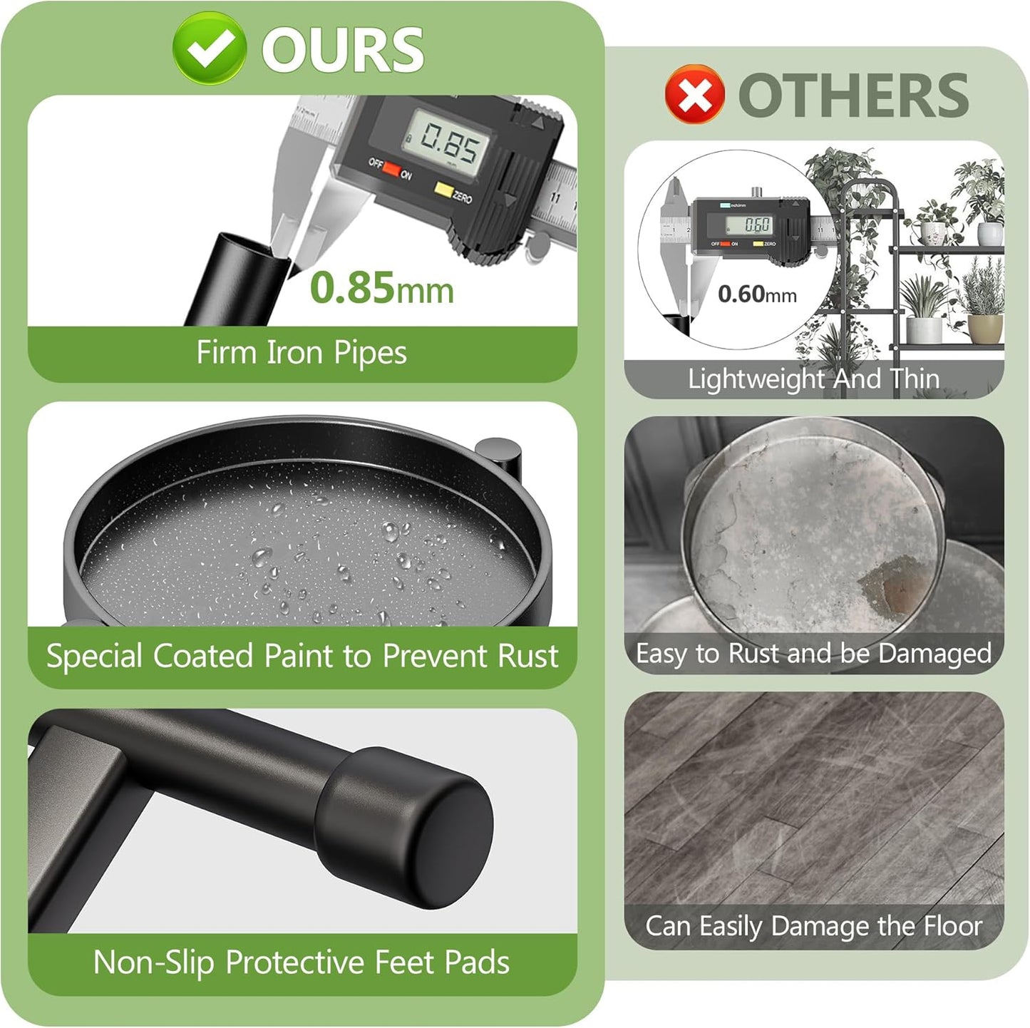 7 Tier Metal Plant Stand Indoor, Foldable Corner Plant Stands Outdoor, Rotatable Tiered Plant Stand, 32 Inch Tall Plant Shelf for Patio Living Room Balcony Garden Home - Black