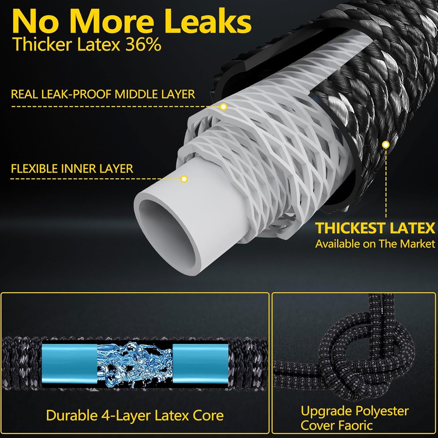 50 FT Garden Hose Expandable Hose-2025 Upgraded Flexible Water Hose, Car Wash Hose with Extra-Strong Brass Connectors,Superior Strength-4-Layers Latex - Kink-less Lightweight Expanding Hose