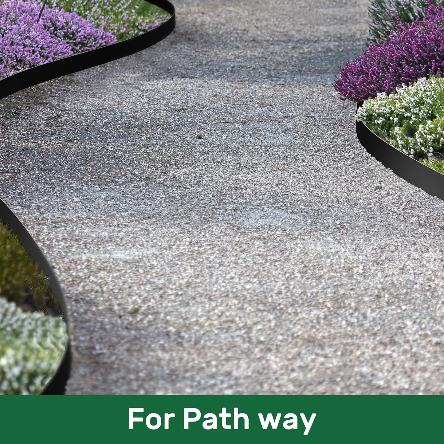 AGTEK Garden Edging 49FT Landscape Edging Kit 3 Inch Height Plastic Garden Border No Dig Lawn Border for Yard Flower Bed with 30 Stakes