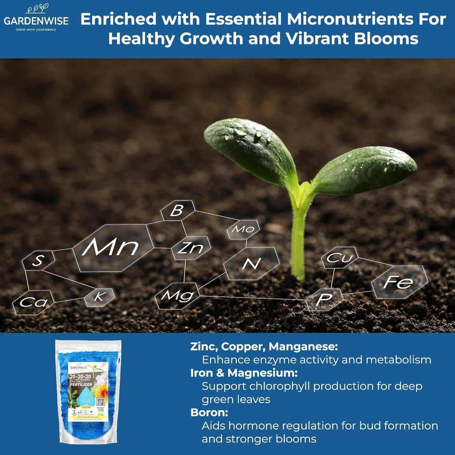 20-20-20 Water-Soluble Fertilizer – Powder for Liquid Plant Food for Indoor & Outdoor Plants, Orchids, Vegetables, Lawns, Flowers – 20 20 20 Fertilizer 3 Quarts (6 lbs)