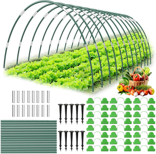 60Pcs Garden Hoops for Raised Beds,12 Sets of 7FT Greenhouse Hoops Grow Tunnel, Rust-Free Fiberglass Support Hoops Frame for Netting Shade Cloth Cover, DIY Plant Support Garden Stakes (12 Sets)
