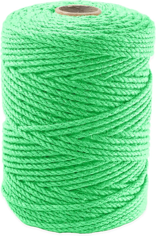 4mm x 500 Feet Light Green Jute Rope, Twine for Gardening Tomato Climbing Plant Tie Floristry Crafts Gift Wrapping Packing Decor