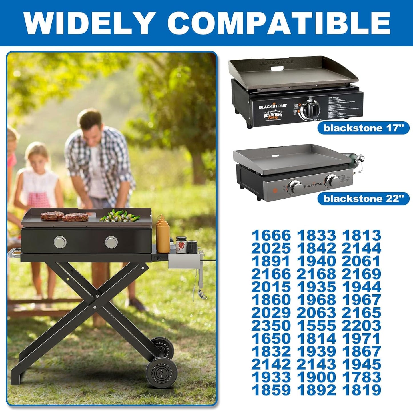 Foldable Grill Cart Table for Blackstone 22 Inch 17 Inch Tabletop Griddle Accessories,Portable Collapsible Grill Stand for Backyard, Camping and Outdoor Cooking with Wheels Side Table Transport Handle