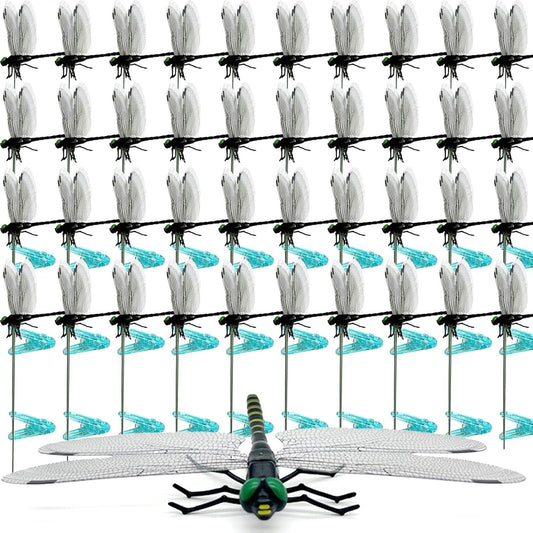 40 Pcs Dragon Fly Clips for Bugs Repellent, 3D Artificial Dragonfly Hat Clip, Dragonfly Garden Decor (40, Black*40 Pcs)