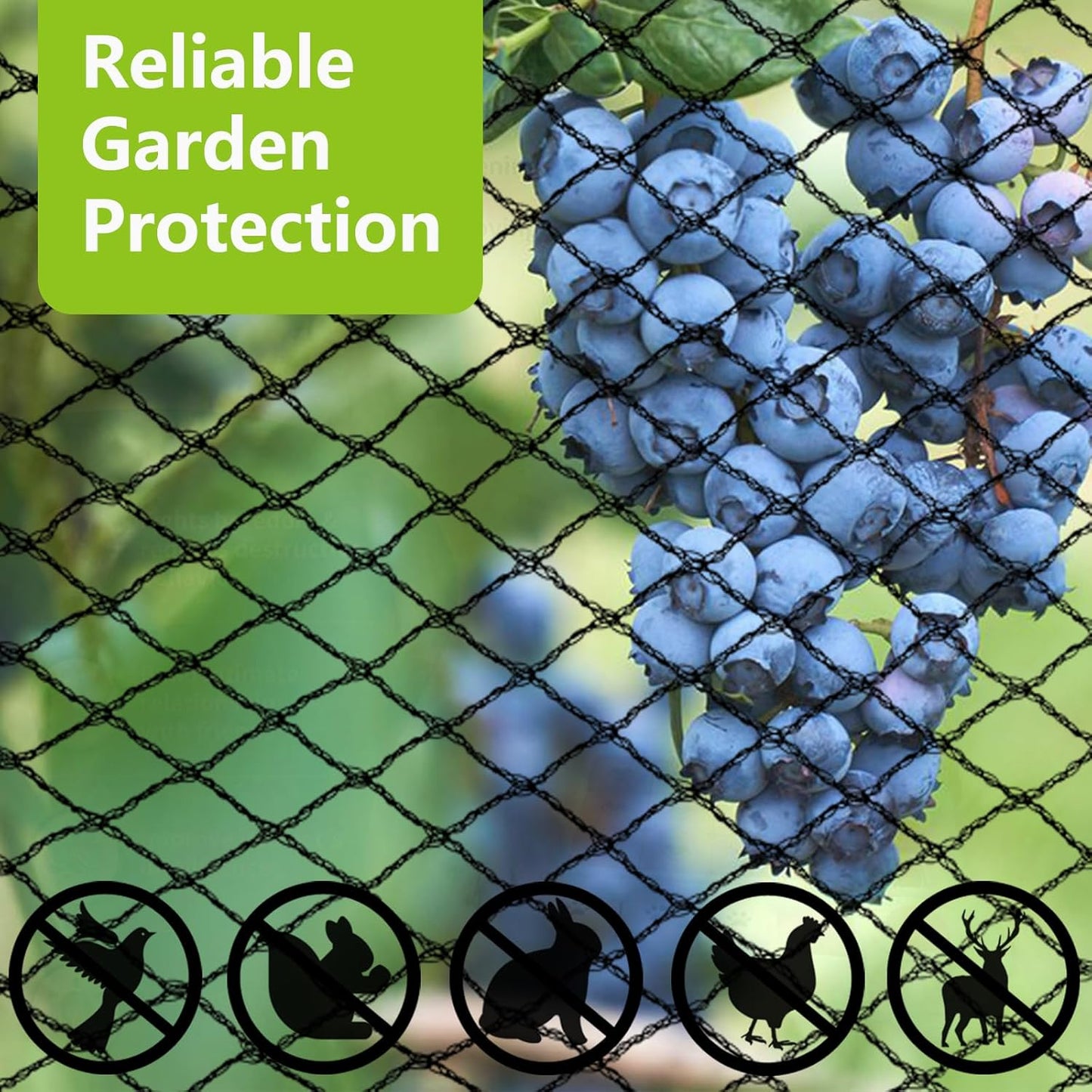 POYEE 10 x 10 FT Bird Netting for Garden Woven Mesh Garden Netting for Plants, Vegetable, Fruit Trees, Blueberry Bushes, Strawberries Against Birds, Deer, Squirrels and Other Animals