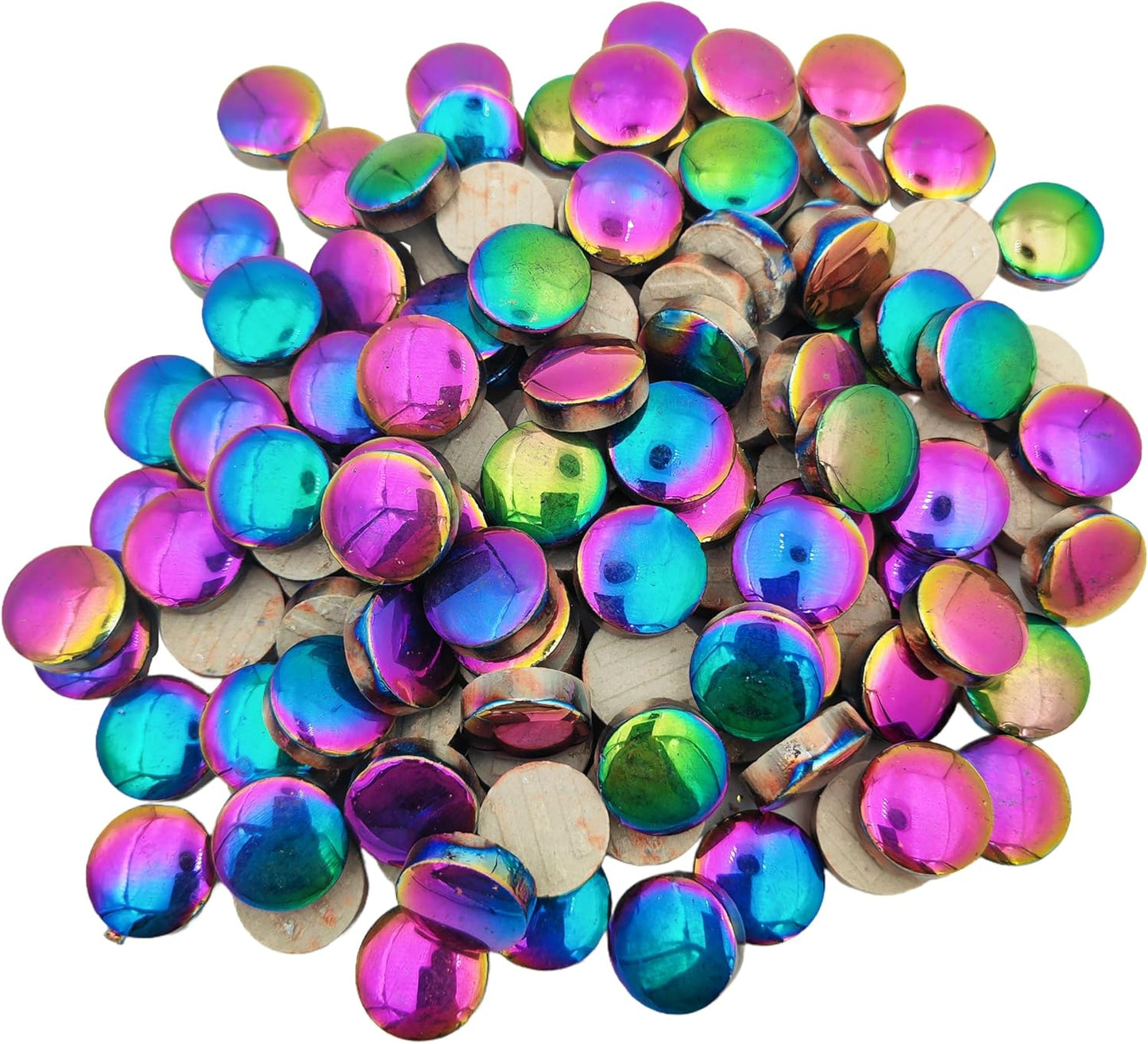 500g/1.1lb Round Ceramics Mosaic Tiles,120PCS DIY Making Creative Ceramic Mosaic Tiles for DIY Craft Plates Flowerpots Vases Cups Mosaic Making Supplies (0.78 inch Rainbow Round)