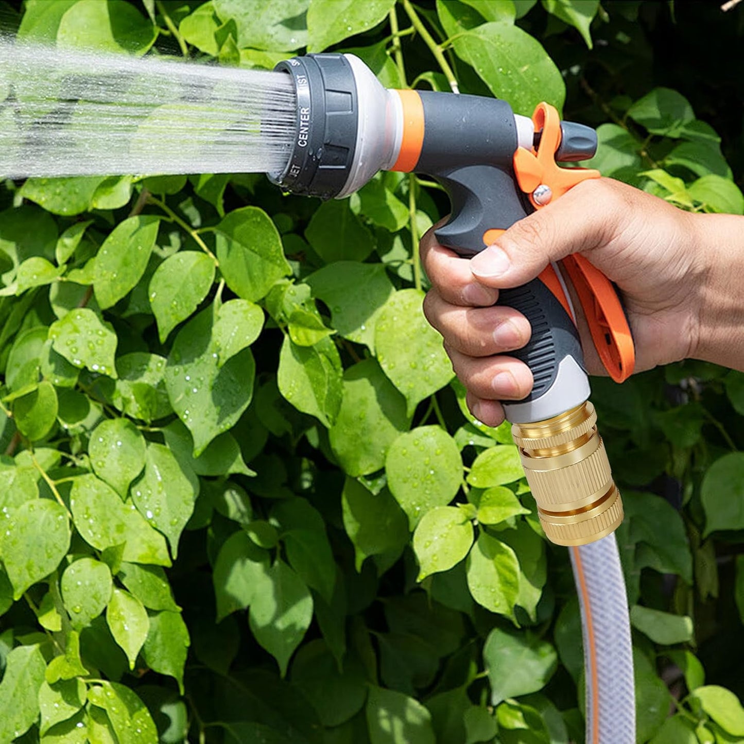 Hourleey Garden Hose Quick Connect, 8 Set Solid Brass 3/4 Inch GHT Thread Garden Hose Quick Connect Fittings, No-Leak Male and Female Water Hose Quick Release Connectors