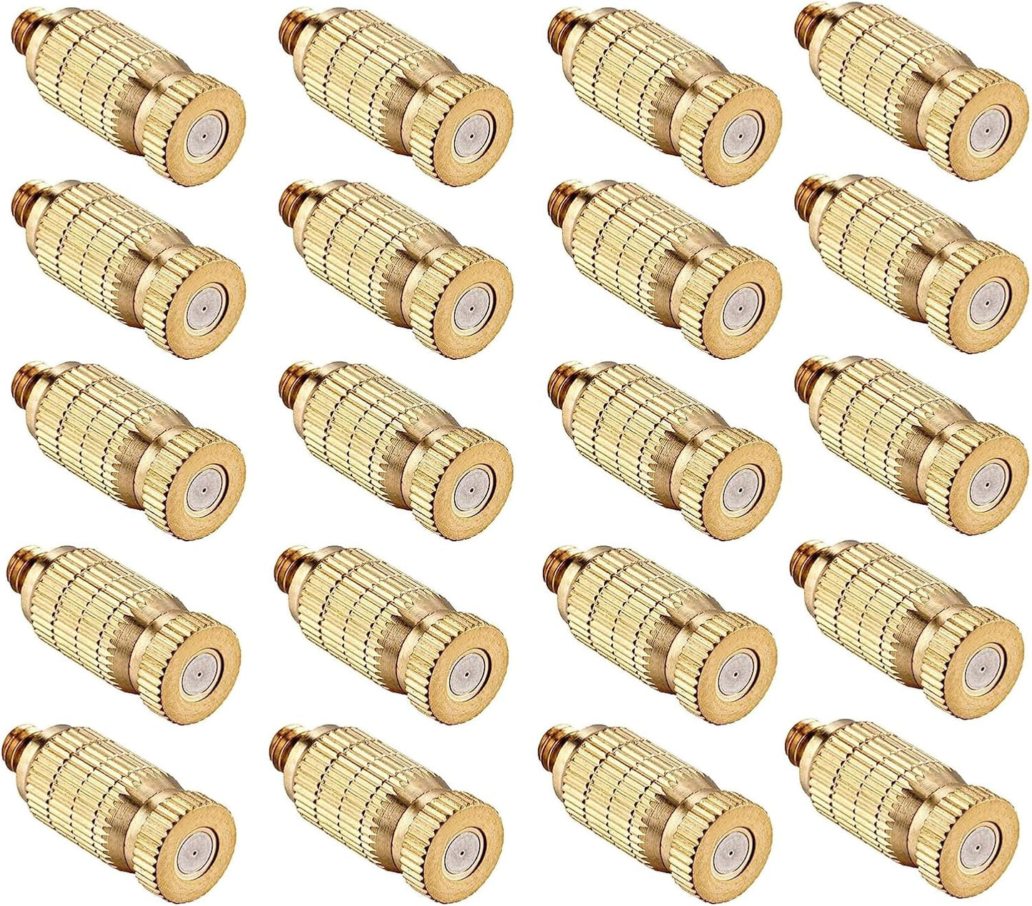 20pcs High Pressure Atomizer Nozzle Brass Misting Nozzles for Outdoor Cooling System, Landscaping, Greenhouse Irrigation, Air Humidification, Anti-Drip Fogging Spray Head(0.012"/0.3mm)